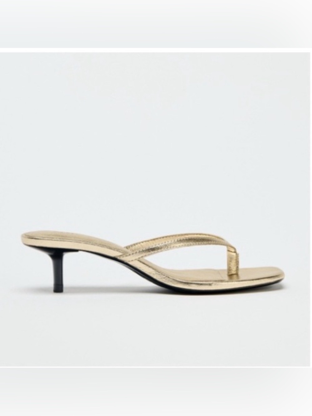 Zara Metallic Effect Kitten Heel Sandals